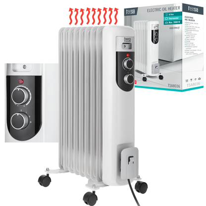 Alyvinis šildytuvas PremiumLine 2000W (9 briaunos) - gaukdaugiau.lt