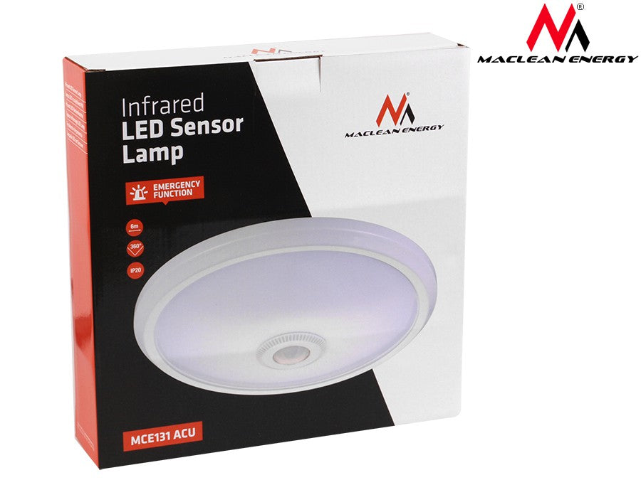 PremiumLine LED lubos su judesio jutikliu ir avariniu maitinimu, PIR jutiklis ir avarinis maitinimas, 6 m veikimo nuotolis, 12 W, neutrali spalva - gaukdaugiau.lt