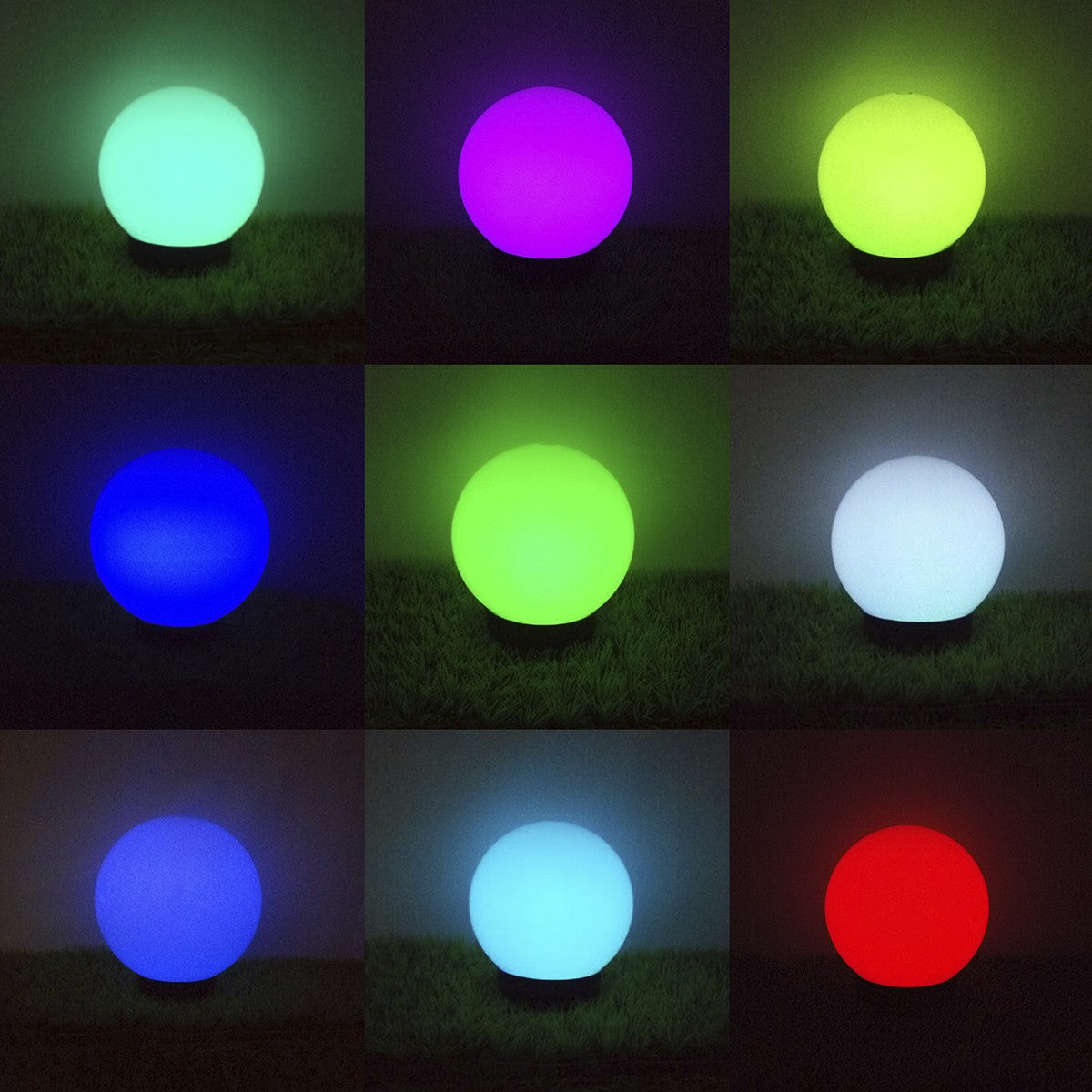 Saulės lempa lauko stovinčia PremiumLine, rutulys, 20x20x53cm, spalvotas LED RGB, GB124 - gaukdaugiau.lt