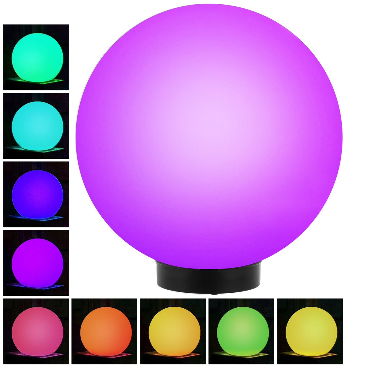 Saulės lempa PremiumLine, laisvai stovinti, sodo, rutulys 25x25x58cm, RGB LED, GB165 - gaukdaugiau.lt