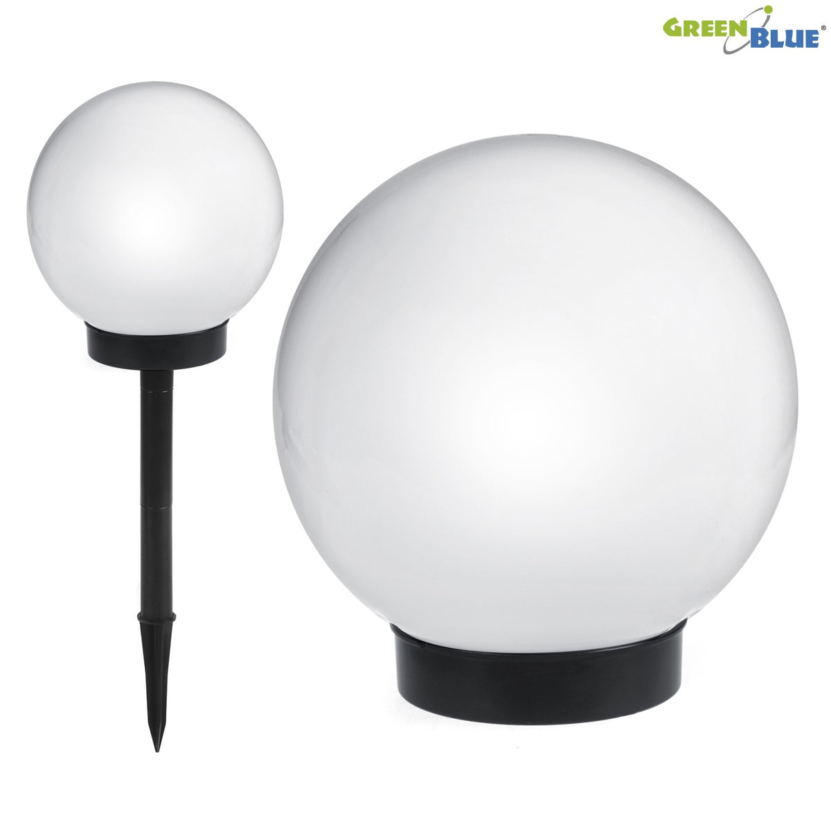 Saulės lempa lauko sodo GB167 - rutulys 30x30x63cm, spalvotas LED - gaukdaugiau.lt
