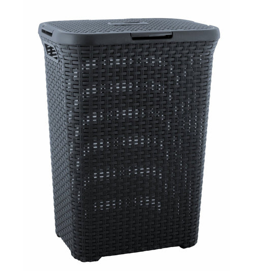 Drabinis skalbinių krešėlis PremiumLine Natural Style 60L tamsus - gaukdaugiau.lt