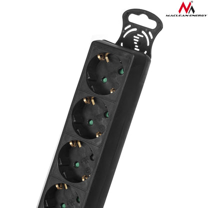 PremiumLine maitinimo juosta, 6 lizdų pratęsiklis, su jungikliu, juodos spalvos, vokietiško tipo, 3500W, 1,4 m, MCE189G - gaukdaugiau.lt