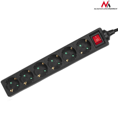 PremiumLine maitinimo juosta, 6 lizdų pratęsiklis, Su išjungikliu, Vokietijos tipo, 3500W, 5m, MCE195G - gaukdaugiau.lt