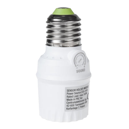 Lemputės lizdas su garso jutikliu PremiumLine, E27 su garso jutikliu, maks. 100W, 30dB - 90dB diapazonas, MCE232 - gaukdaugiau.lt