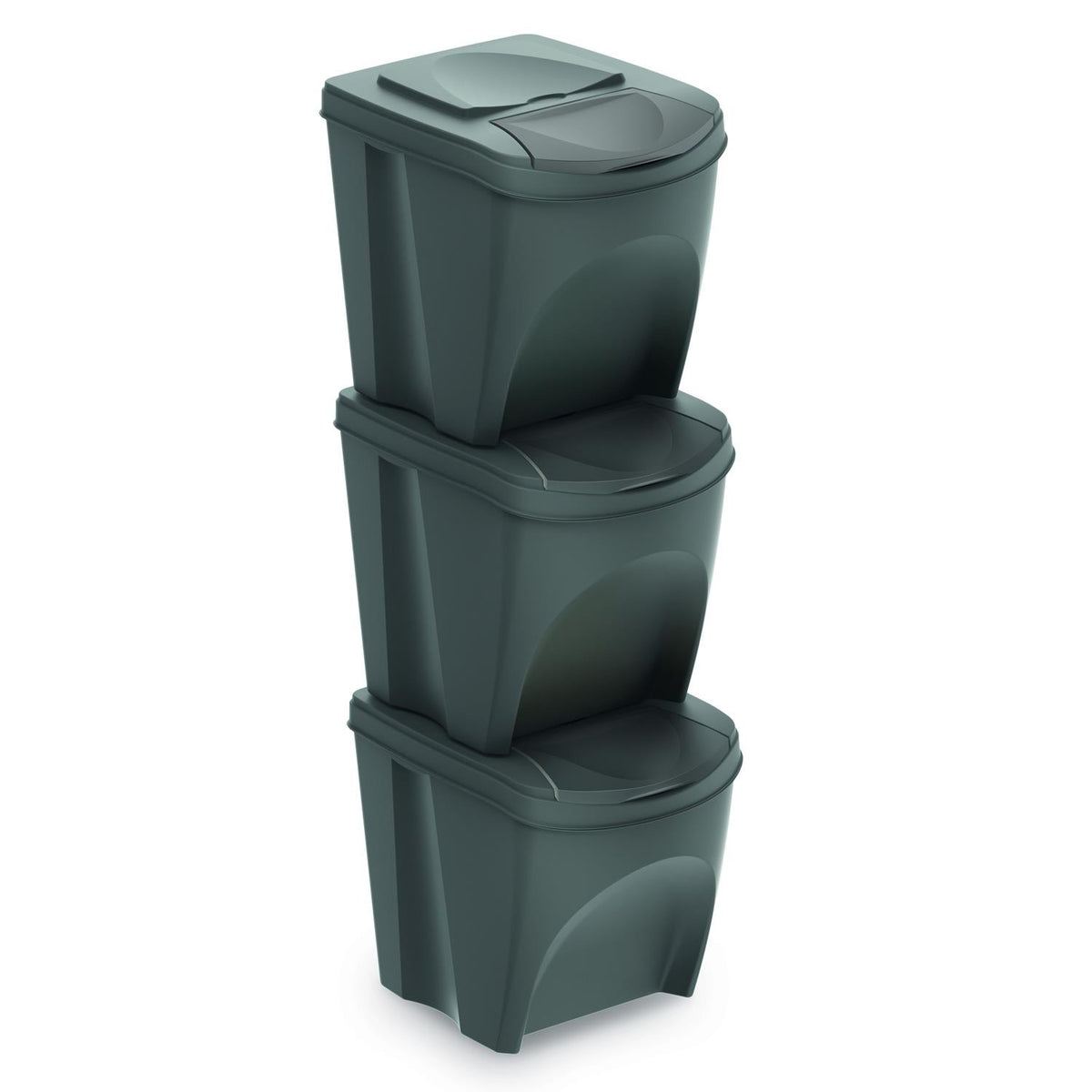 Sortavimo dėžių komplektas Sortibox 3x25L pilkas - gaukdaugiau.lt
