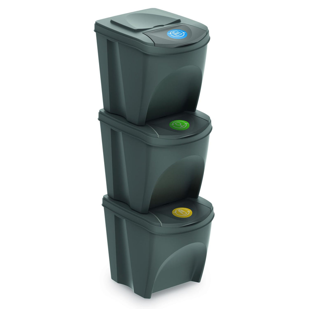 Sortavimo dėžių komplektas Sortibox 3x25L pilkas - gaukdaugiau.lt