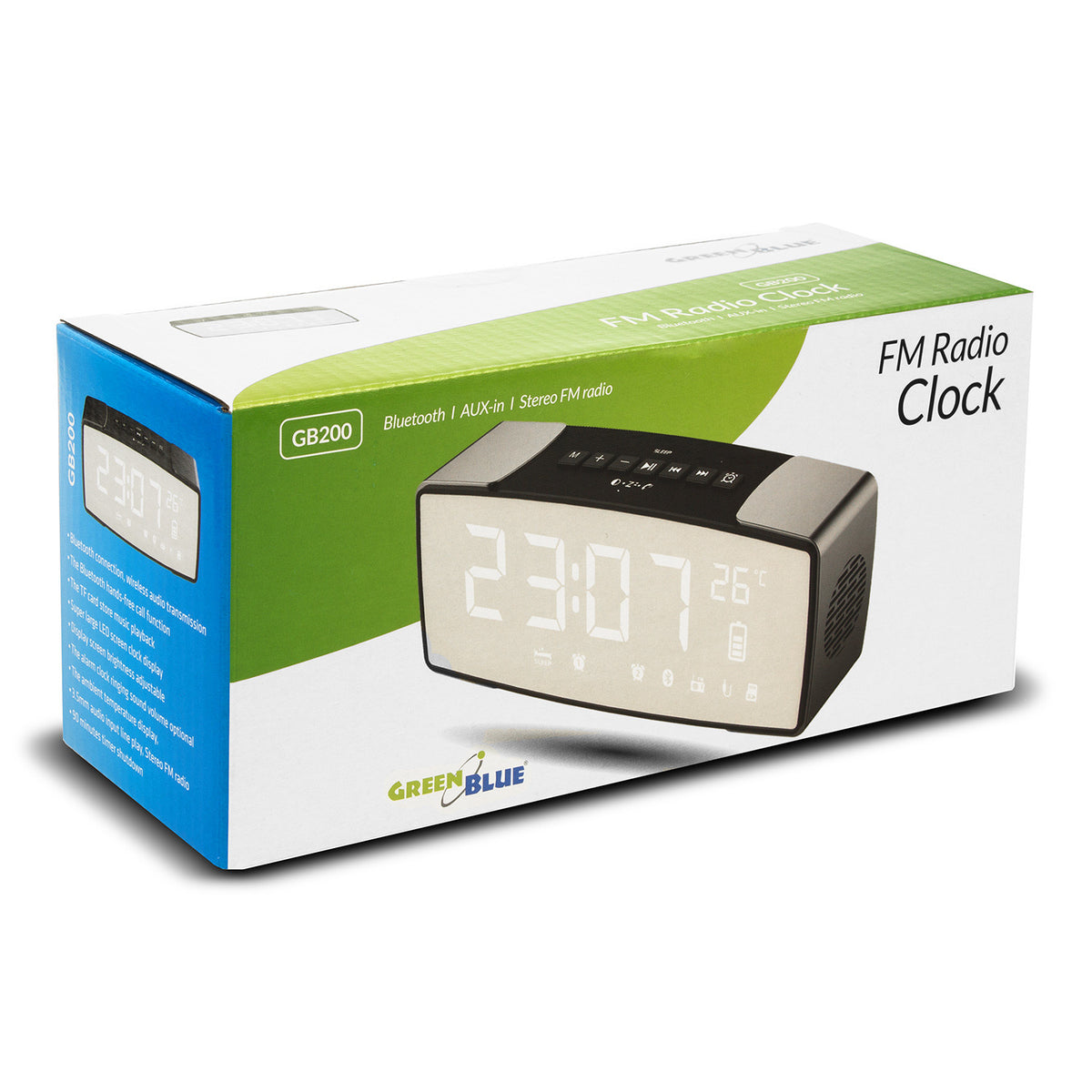 „PremiumLine“ radijo laikrodis su Bluetooth, FM, aux-in, 6W, temperatūros rodikliu, aliarmu, laikrodžiu, 2200 mAh akumuliatoriumi, GB200 - gaukdaugiau.lt