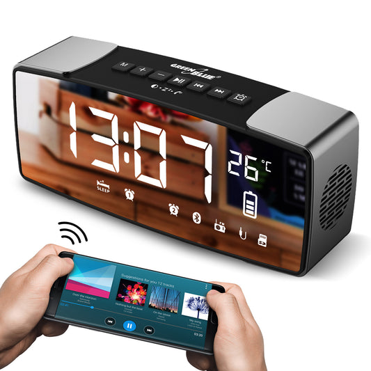 „PremiumLine“ radijo laikrodis su Bluetooth, FM, aux-in, 6W, temperatūros rodikliu, aliarmu, laikrodžiu, 2200 mAh akumuliatoriumi, GB200 - gaukdaugiau.lt