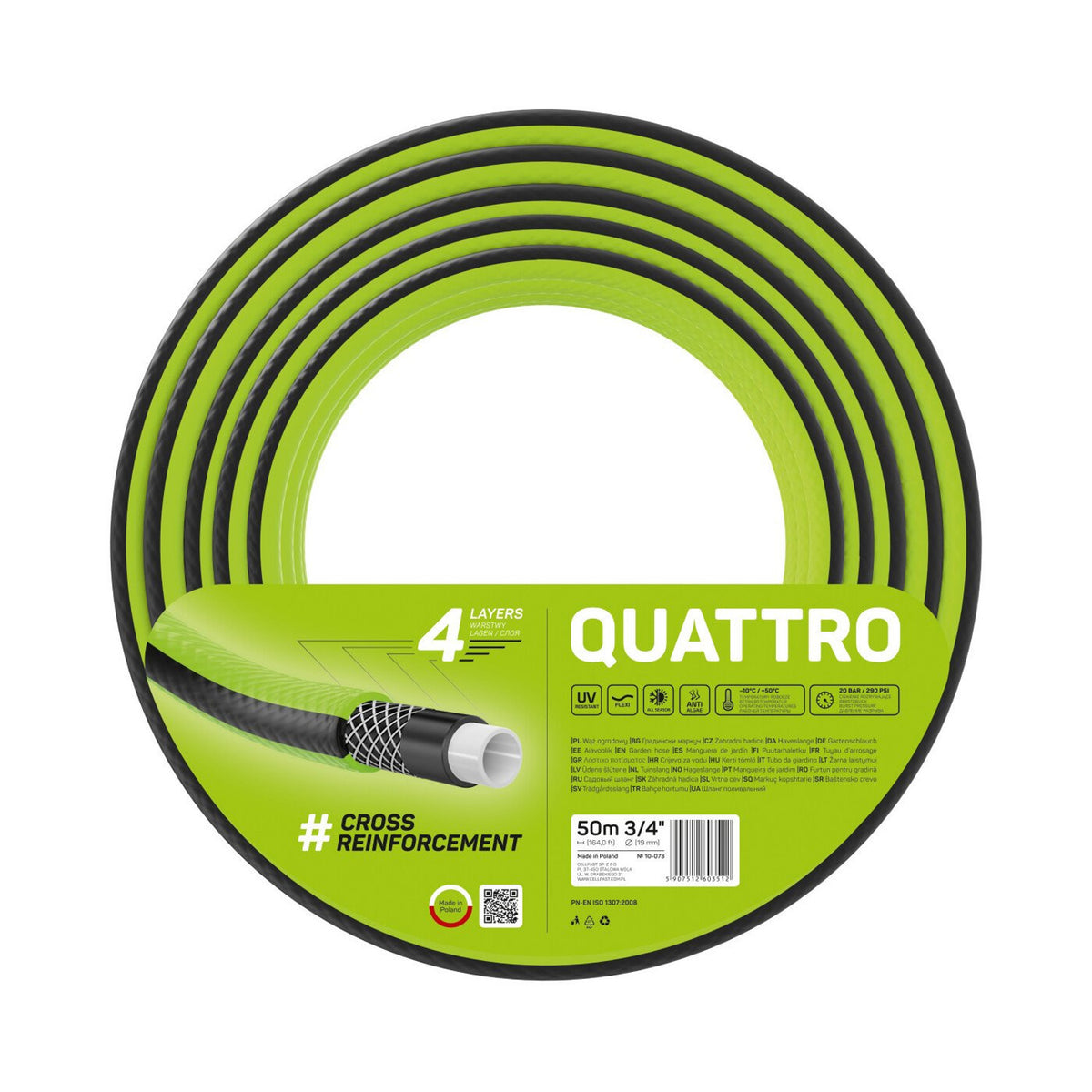 Sodinė žarna PremiumLine Quattro 3/4" 50m - gaukdaugiau.lt