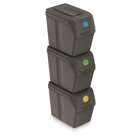 Rūšiavimo dėžių komplektas Sortibox 3x20L pilka ISWB20S3 - gaukdaugiau.lt