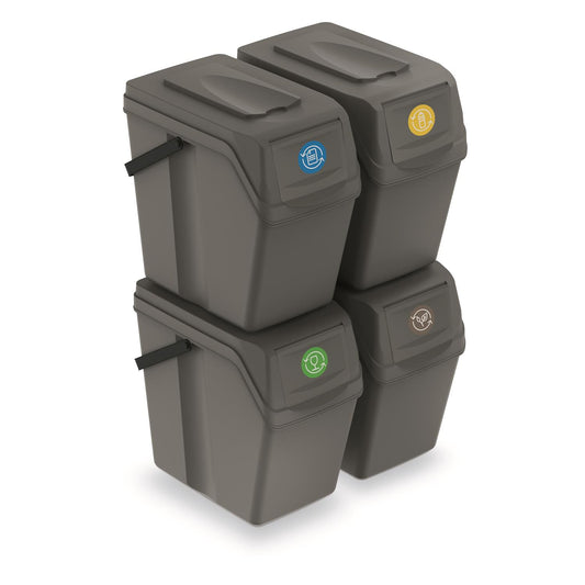 Sortavimo dėžių komplektas Sortibox 4x25L pilka ISWB25S4 - gaukdaugiau.lt