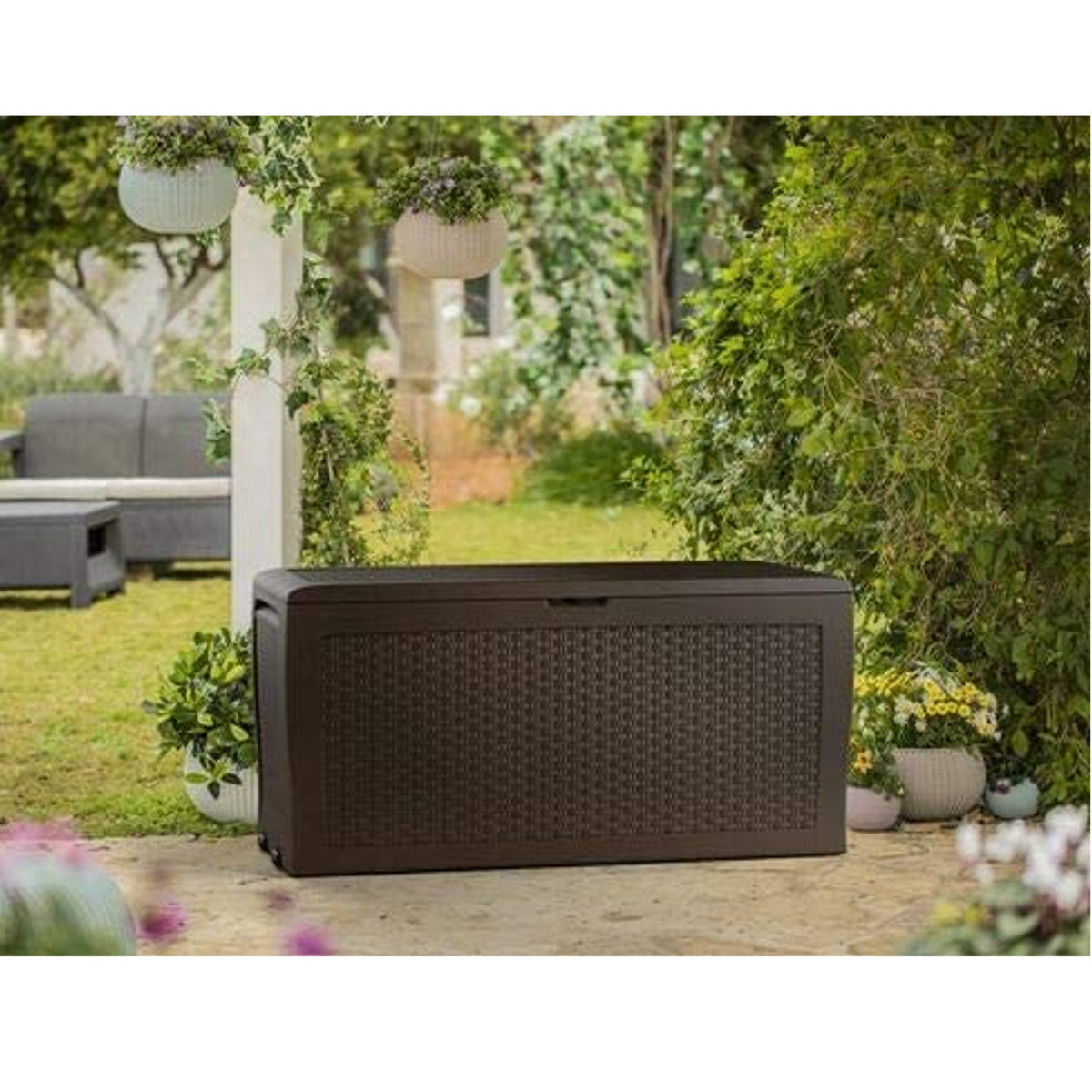 Sodo dėžutė PremiumLine Samoa Rattan 270L ruda - gaukdaugiau.lt