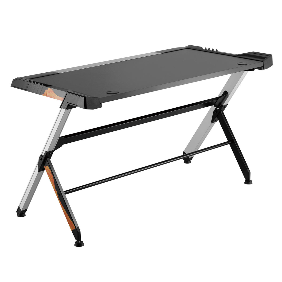 Gaminginis juodas didelis stalas RGB LED PremiumLine RS150, maksimali apkrova 50 kg, aukštis 780 mm - gaukdaugiau.lt