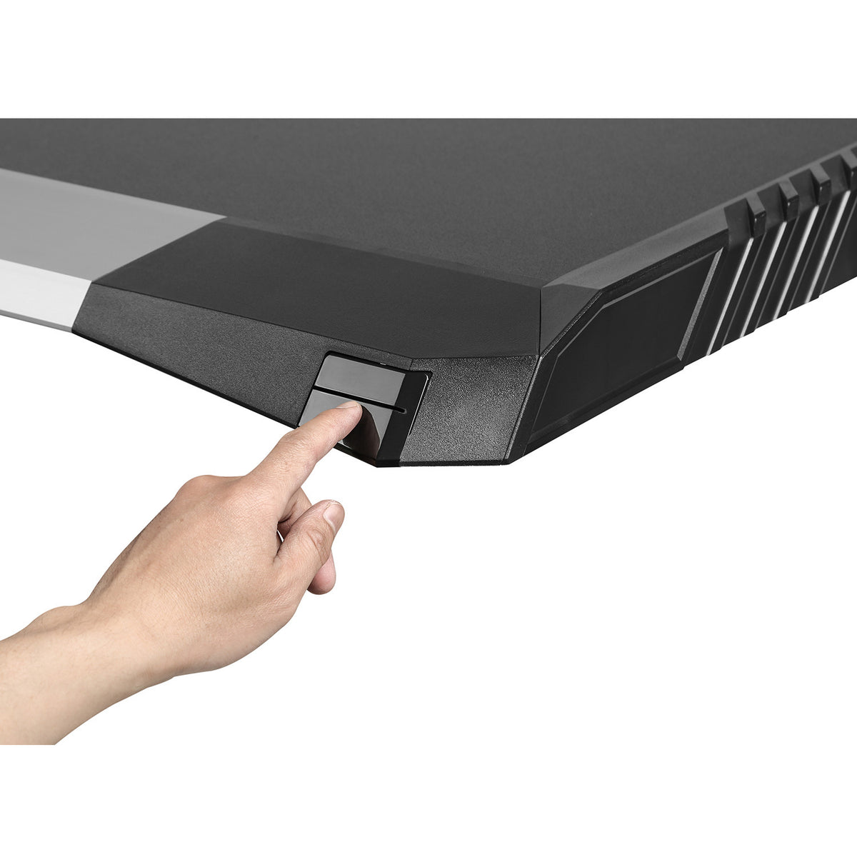 Gaminginis juodas didelis stalas RGB LED PremiumLine RS150, maksimali apkrova 50 kg, aukštis 780 mm - gaukdaugiau.lt