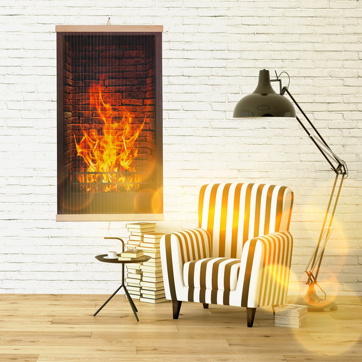 Infrašildytuvas – lankstus šildymo skydelis 430W PremiumLine modelis 1 židinys, matmenys 100x57 cm su reguliatoriumi - gaukdaugiau.lt