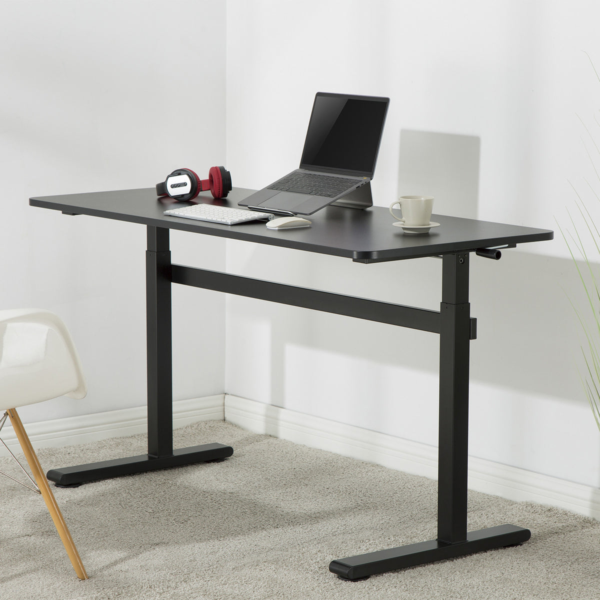 Stalas rankinis aukščio reguliavimas PremiumLine, maks. 40 kg, maks. aukštis 117 cm, su darbastaliu stovimui ir sėdėjimui, ER-401 B - gaukdaugiau.lt