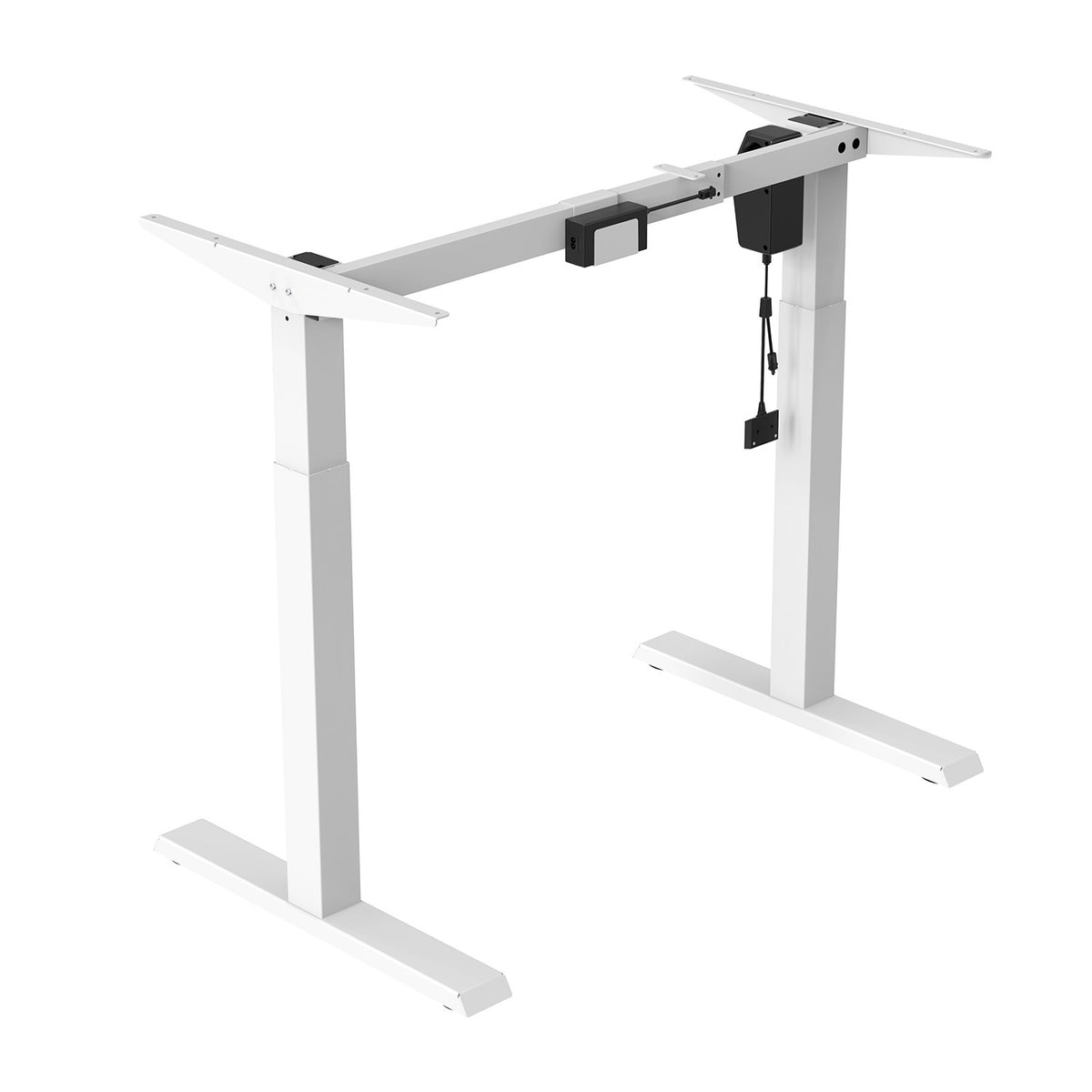 Elektriškai reguliuojamas aukščio stalas Ergo Office, maks. aukštis 123 cm, maks. apkrova - 70 kg, be stalo plokštės stovėjimo ir sėdėjimo darbo režimams, baltas, ER-403W - gaukdaugiau.lt