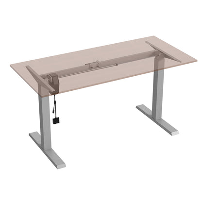 Elektriškai reguliuojamas aukštis stalas PremiumLine, maks. aukštis 123 cm, maks. apkrova - 70 kg, be stalo plokštės stovimui ir sėdimam darbui, pilka, ER-403G - gaukdaugiau.lt
