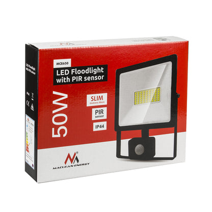 LED apšvietimas su judesio jutikliu PremiumLine, plonas 50W, 4000lm, šalta balta spalva (6000K), IP44, MCE650 CW PIR - gaukdaugiau.lt