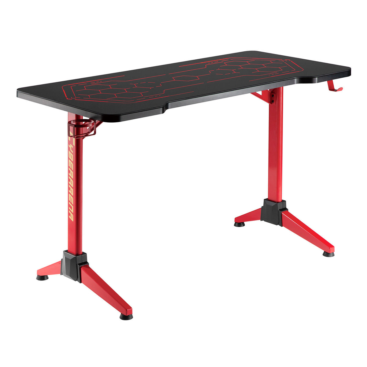 Gaminginis RGB LED biuras PremiumLine, juodas, didelis, maksimali apkrova 100 kg, aukštis 760 mm, RS163 - gaukdaugiau.lt