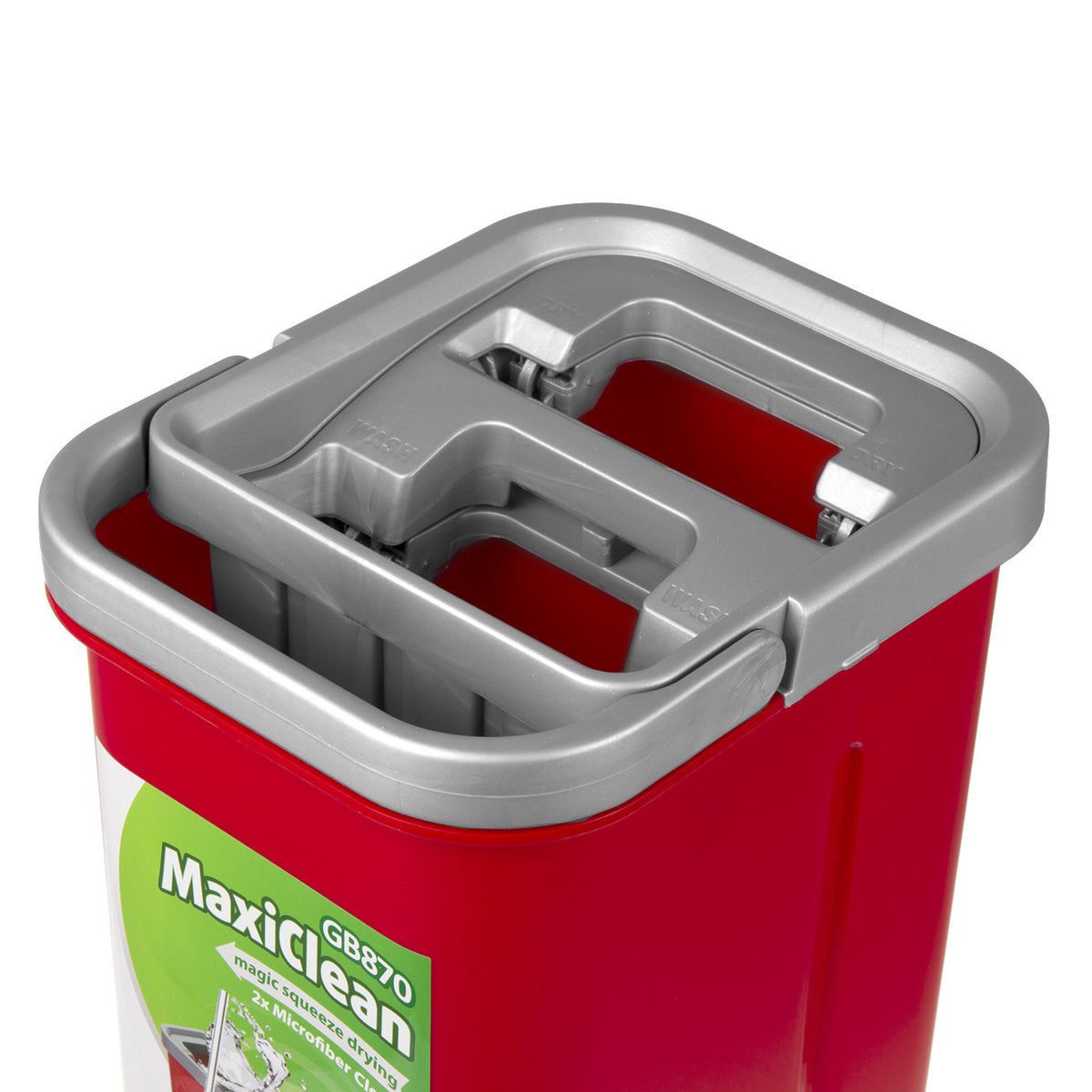 Plokščias šluostas su kibiru ir spyruokline, du mikrofibros įdėklai HQ, 5,7L talpa, MaxiClean GB870 - gaukdaugiau.lt