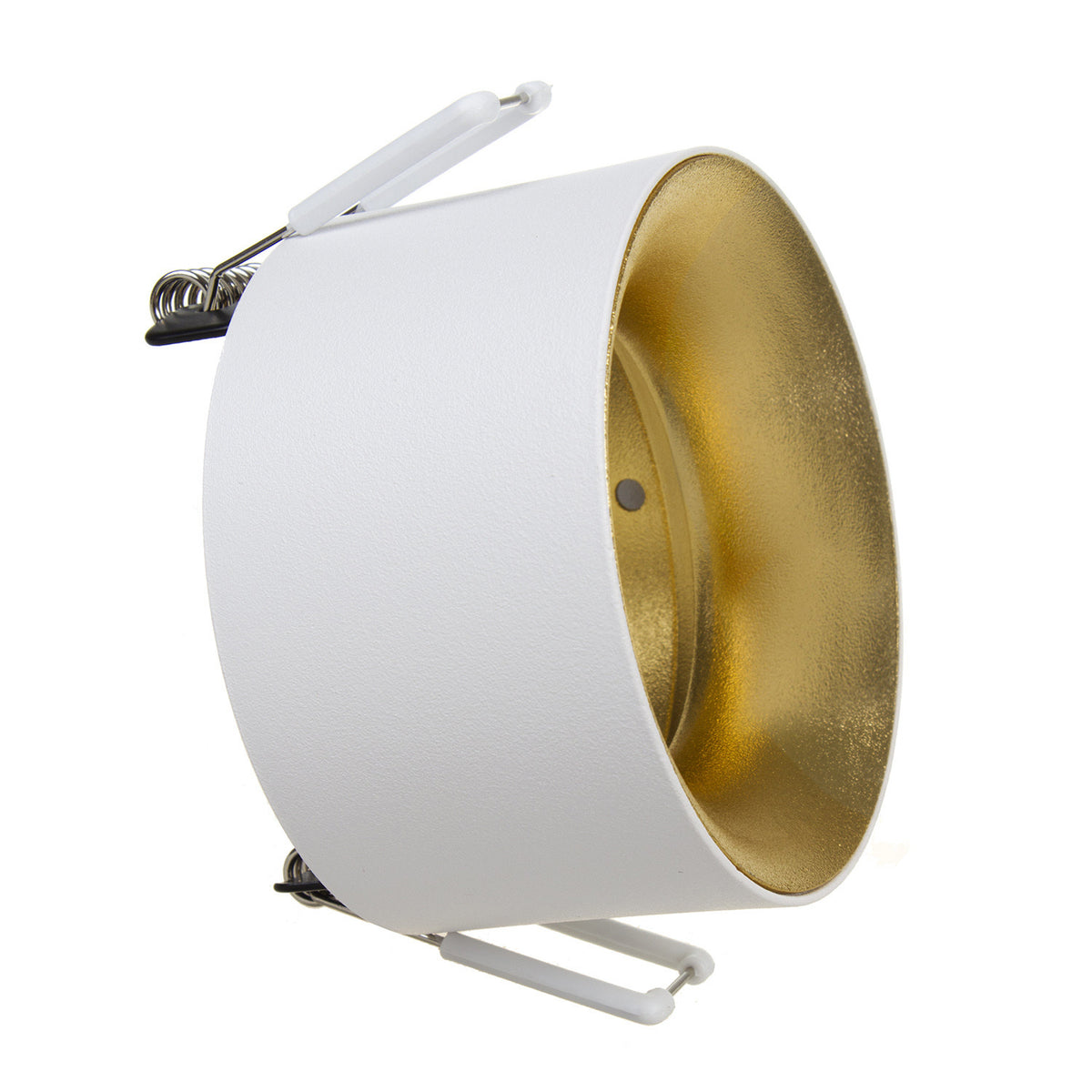 Įdėklas po tinku / vamzdelis PremiumLine, taškinis, apvalus, aliuminis, GU5.3, 70x40mm, spalva baltas/auksinis, MCE457 W/G - gaukdaugiau.lt