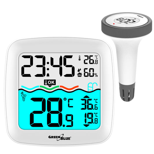 Oro stotis su baseino termometru PremiumLine, 60 m nuotolis, plūduriuojantis jutiklis, temperatūra, laikas, kalendorius, DCF, GB216 - gaukdaugiau.lt
