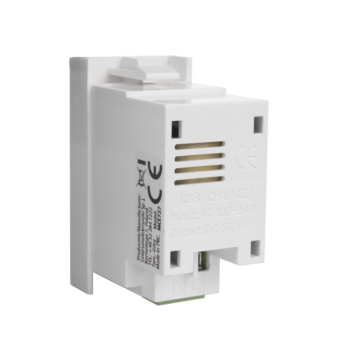 "PremiumLine" USB lizdas su įkrovikliu, viengubas, 1A, baltas, MCE727W - gaukdaugiau.lt