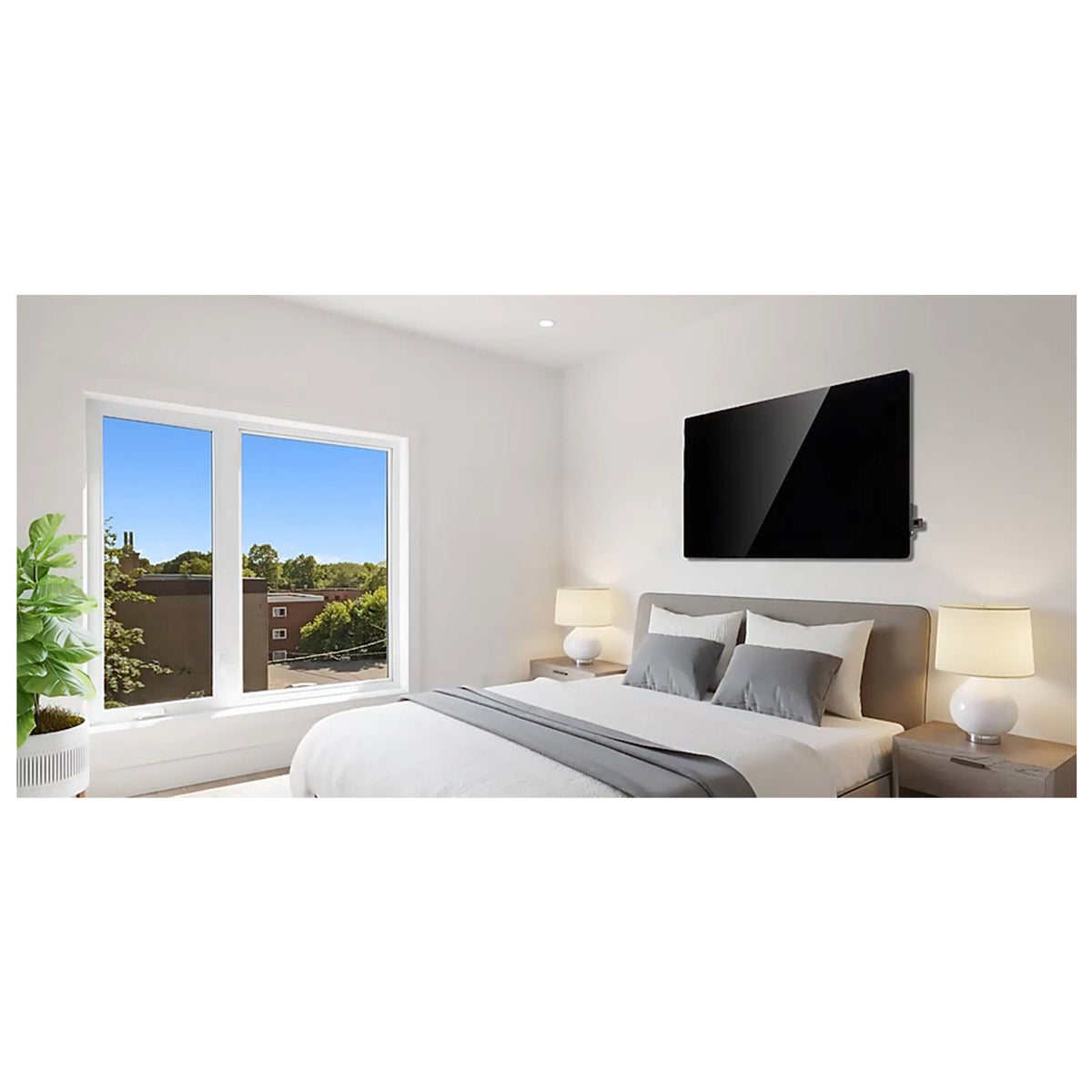 Stiklinis šildymo skydelis PremiumLine, infraraudonasis 600W, laikmatis, pultelis, termostatas, WiFi Tuya, juodos spalvos, 55x100cm, MCE536 - gaukdaugiau.lt