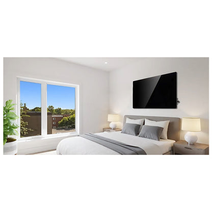 Stiklinis šildymo skydelis PremiumLine, infraraudonasis 600W, laikmatis, pultelis, termostatas, WiFi Tuya, juodos spalvos, 55x100cm, MCE536 - gaukdaugiau.lt