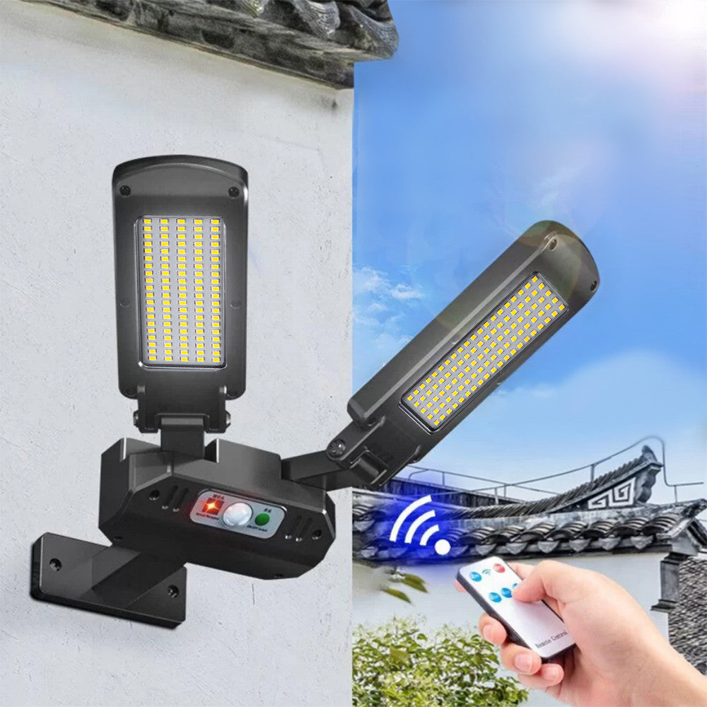Saulės energija maitinama LED gatvės lempa su judesio jutikliu ir pulteliu PremiumLine IP54, 5W, 2x450lm, 6500K, Li-ion 2400 mAh, 3 darbo režimai MCE447 - gaukdaugiau.lt