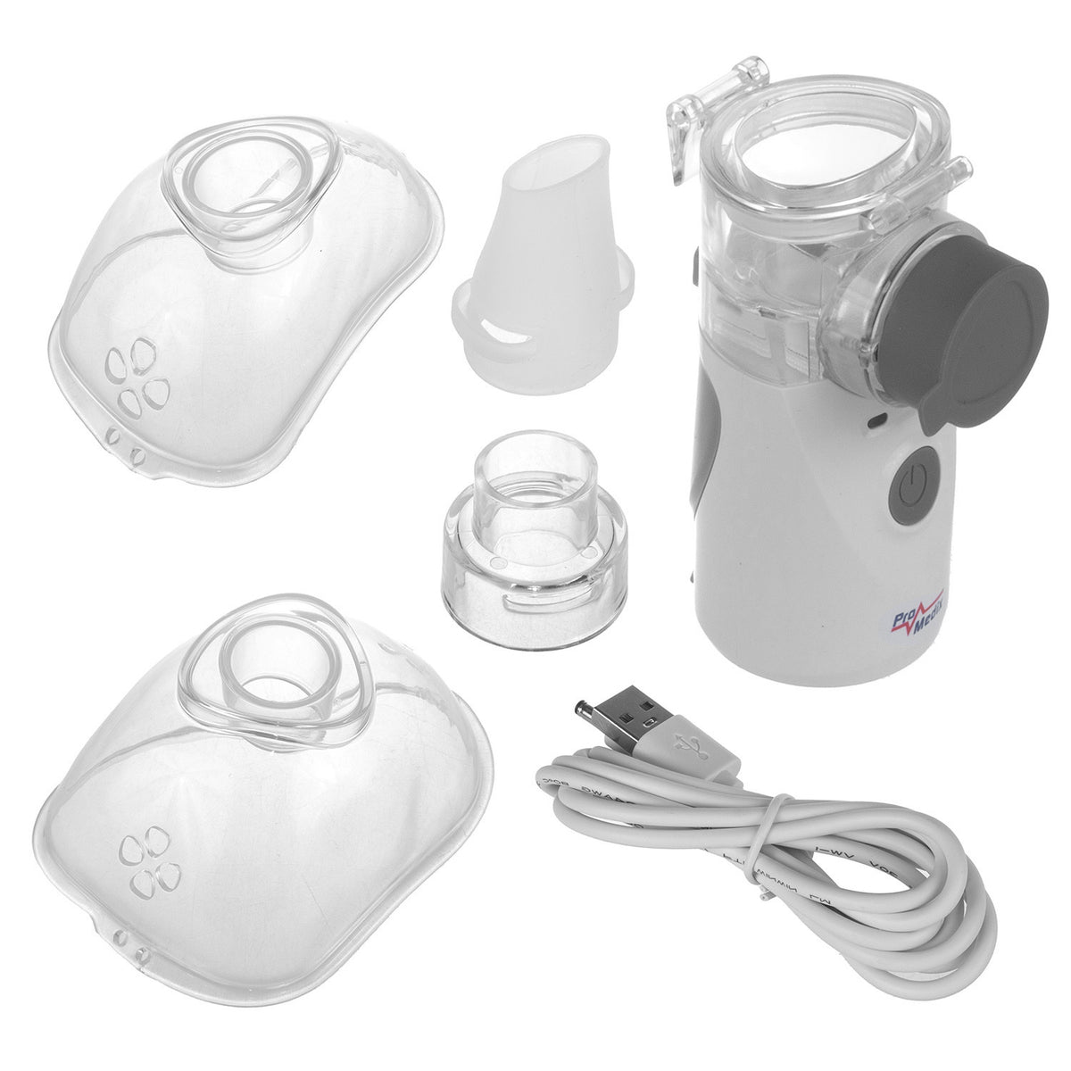 Nešiojamasis / kišeninis belaidis inhalatorius nebulizatorius PremiumLine, komplektas, kaukės, PR-835 - gaukdaugiau.lt