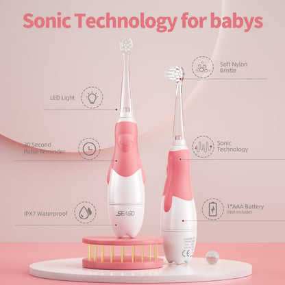 PremiumLine vaikų garso dantų šepetėlė, rožinė spalva, 1xAAA 1,5V (komplektacijoje nėra), 4 galinės dalys, SG-513 Pink - gaukdaugiau.lt