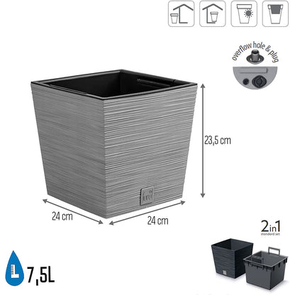 FURU SQUARE LOW pot - betonas - gaukdaugiau.lt