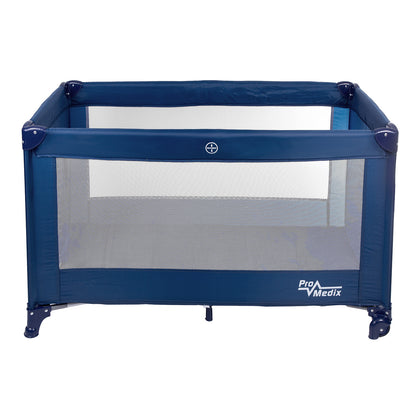PremiumLine kelioninė lovelė, 125x65x74 cm, mėlyna, ratai, apsauginis dangtelis, PR-803 B - gaukdaugiau.lt
