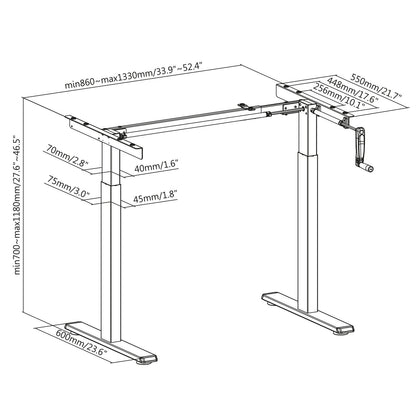 Stalas PremiumLine, rankinis aukščio reguliavimas, be stalviršio, skirtas dirbti stovint ir sėdint, maks. 60 kg, maks. aukštis 120 cm, MC-790NG - gaukdaugiau.lt