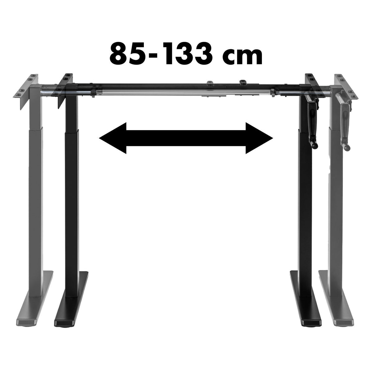 Stalas PremiumLine, rankinis aukščio reguliavimas, be stalviršio, skirtas dirbti stovint ir sėdint, maks. 60 kg, maks. aukštis 120 cm, MC-790NB - gaukdaugiau.lt