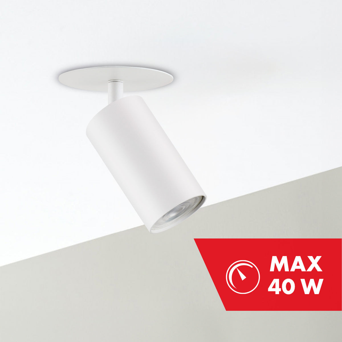 Įmontažinis / vamzdinis PremiumLine įtaisas, taškinis, apvalus, aliuminis, GU10, 55x100mm, balta spalva, MCE364 W - gaukdaugiau.lt