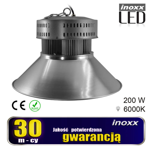 Pramoninė LED lempa 200W High Bay COB 6000K šalta 18 000lm - gaukdaugiau.lt