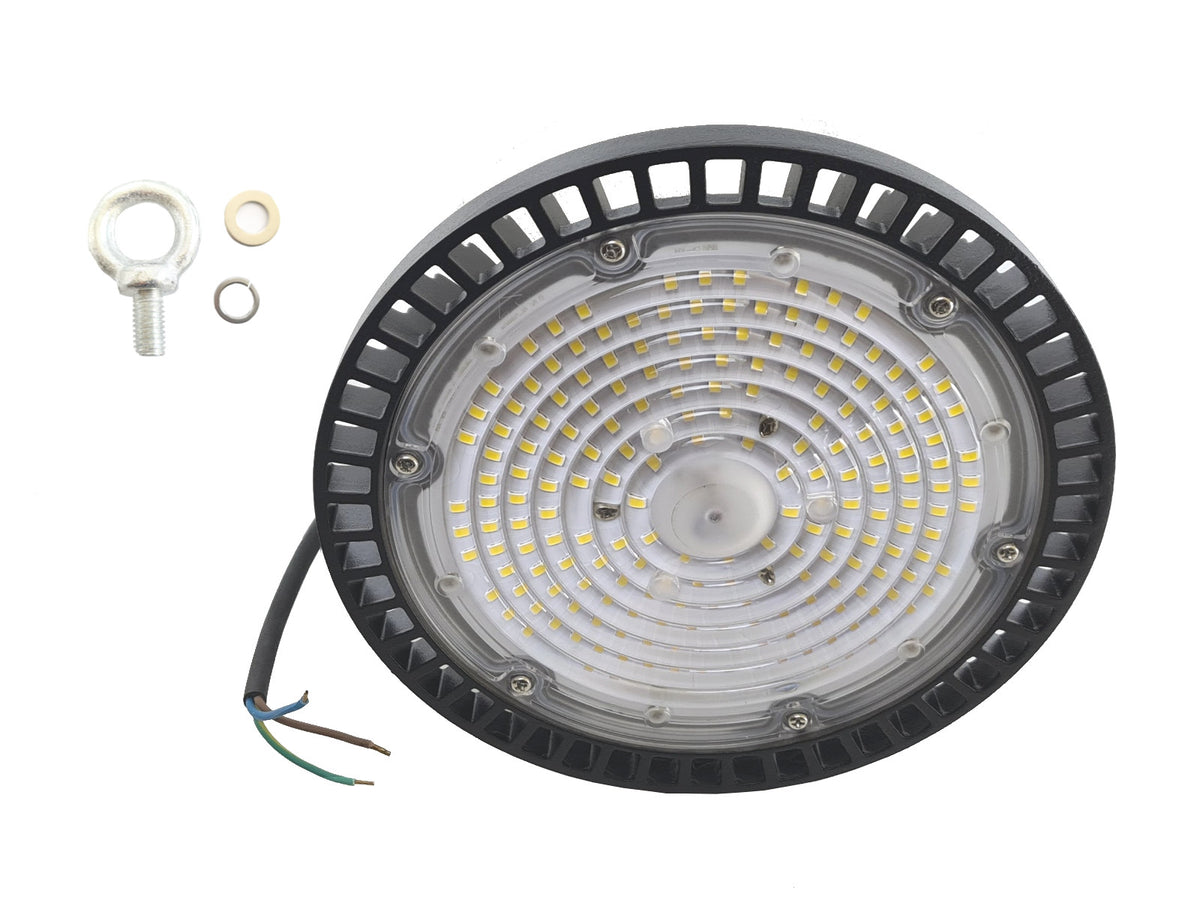 Pramoninė LED lempa IP65 100W High Bay UFO 12 000 lm 6000K šalta - gaukdaugiau.lt