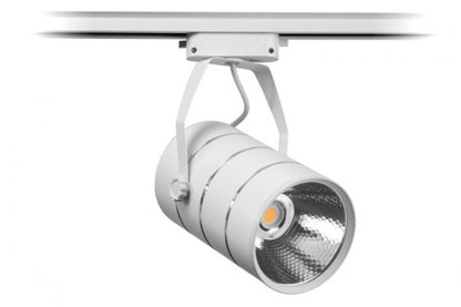 Šviesos diodų parduotuvės lempos bėginis reflektorius vienfazis baltas metalinis 30W 2550 lm šilta šviesa 3000K - gaukdaugiau.lt