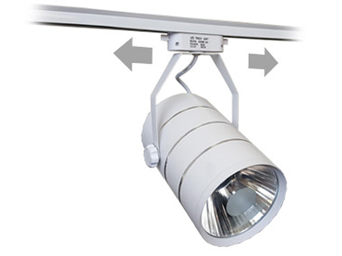 Šviesos diodų parduotuvės lempos bėginis reflektorius vienfazis baltas metalinis 30W 2550 lm neutrali šviesa 4000K - gaukdaugiau.lt