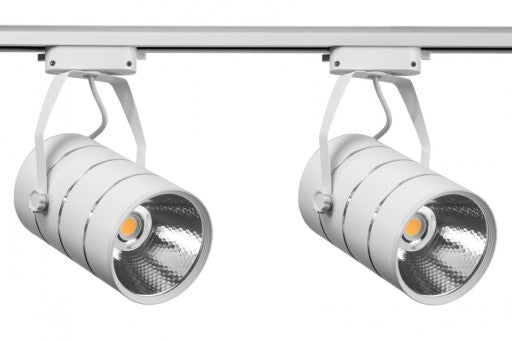 Šviesos diodų parduotuvės lempos bėginis reflektorius vienfazis baltas metalinis 30W 2550 lm neutrali šviesa 4000K - gaukdaugiau.lt