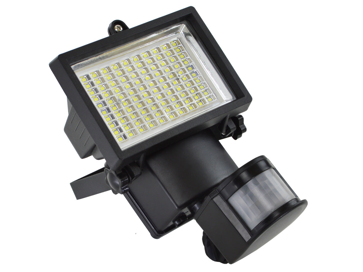 Saulės lempos šviestuvas su 100 SMD LED, judesio ir sutemų jutikliais - gaukdaugiau.lt
