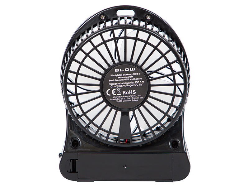 44-501# Stalo ventiliatorius 10cm usb+akumuliatorius juodas - gaukdaugiau.lt