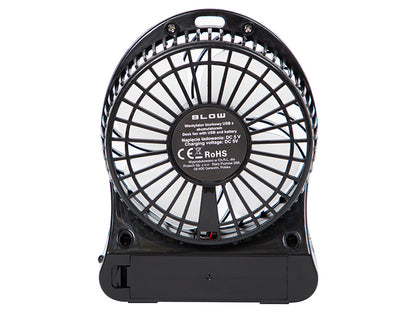 44-501# Stalo ventiliatorius 10cm usb+akumuliatorius juodas - gaukdaugiau.lt
