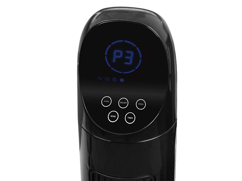 44-075# Koloninis ventiliatorius 90w lcd + pultelis juodas - gaukdaugiau.lt