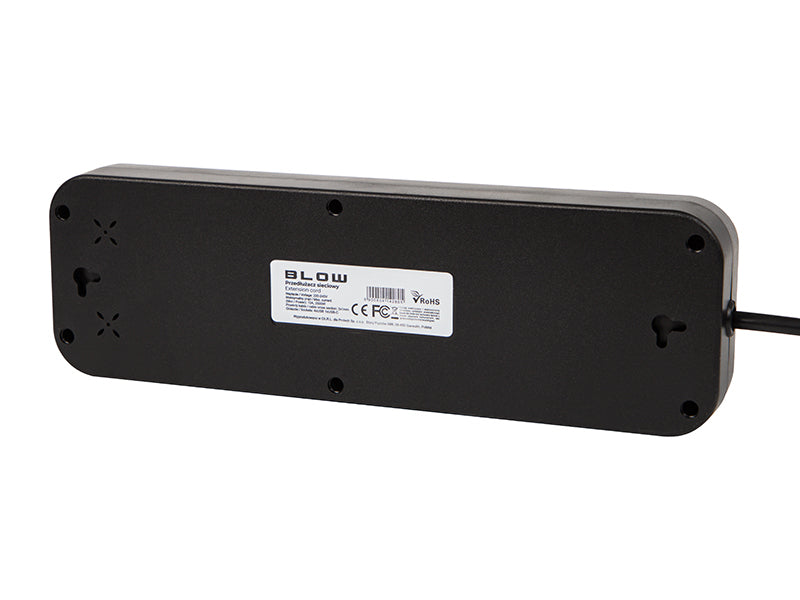 98-209# Tinklo pratęsėjas PS-550S 5-lizdų 4xUSB 1xUSB-C 5m juodas 3x1mm - gaukdaugiau.lt