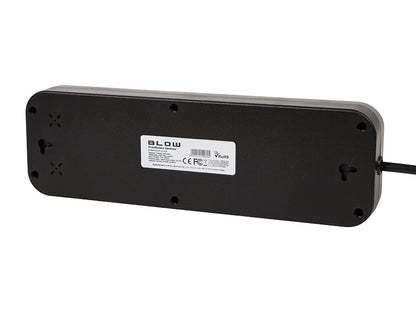 98-209# Tinklo pratęsėjas PS-550S 5-lizdų 4xUSB 1xUSB-C 5m juodas 3x1mm - gaukdaugiau.lt